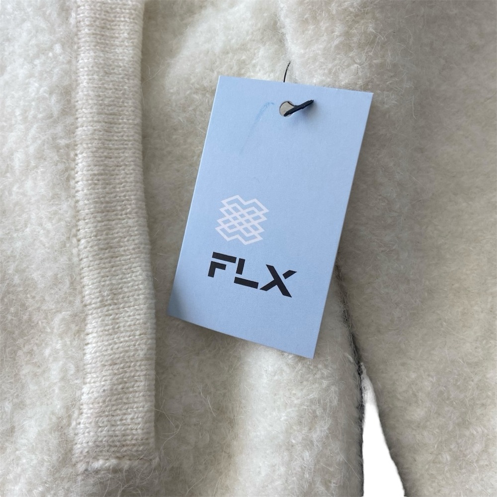 NWT FLX Wool Natural Fiber Cozy Winter White Zip Jacket Women’s Size XS - Picture 4 of 10